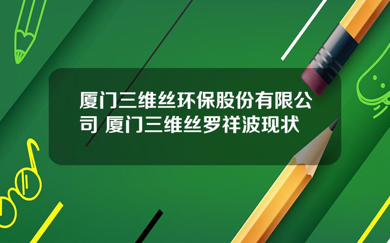 厦门三维丝环保股份有限公司 厦门三维丝罗祥波现状